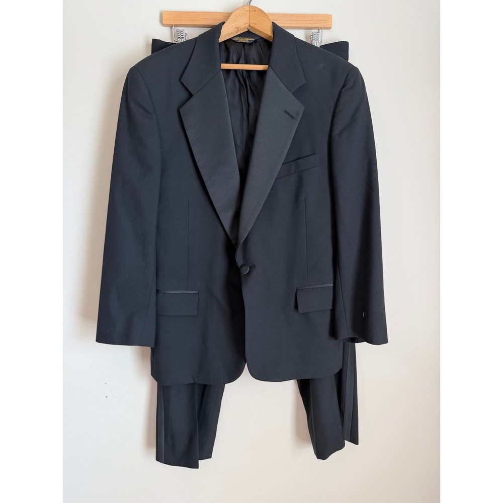 Brooks Brothers Tuxedo Suit Mens 39S Black Peak Lapel Brooksease Wool